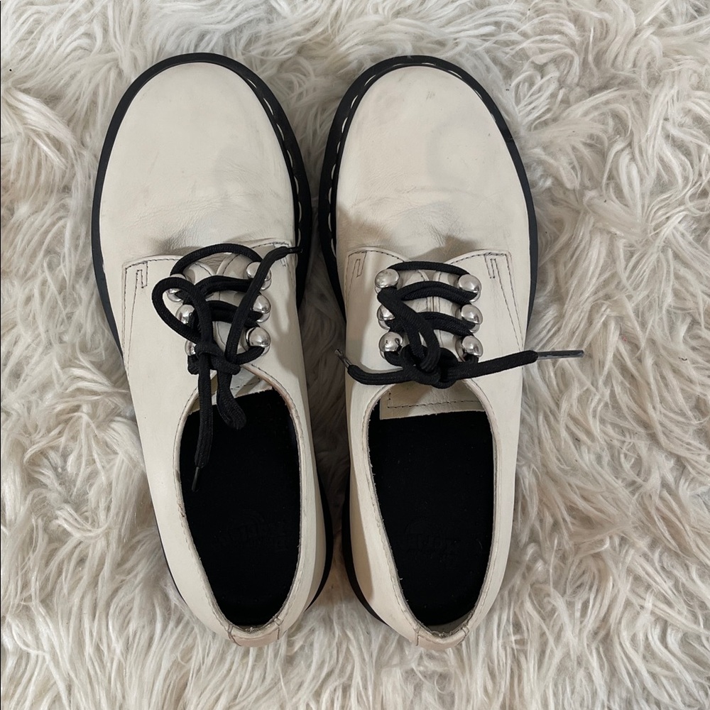 Dr. Martens 1461 HDW Ivory Oxford Hardware Leather Shoes Women’s Size 8 Unisex - Picture 7 of 12